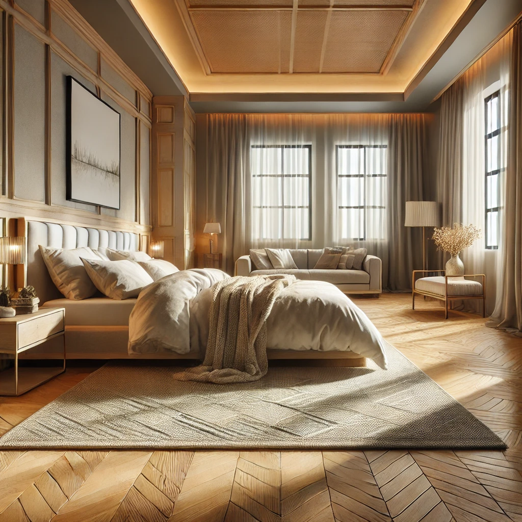 wood floors in bedroom